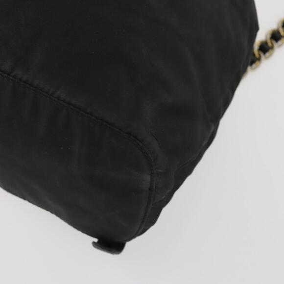 PRADA Backpack Nylon Black Gold Auth ka1273 main image 8
